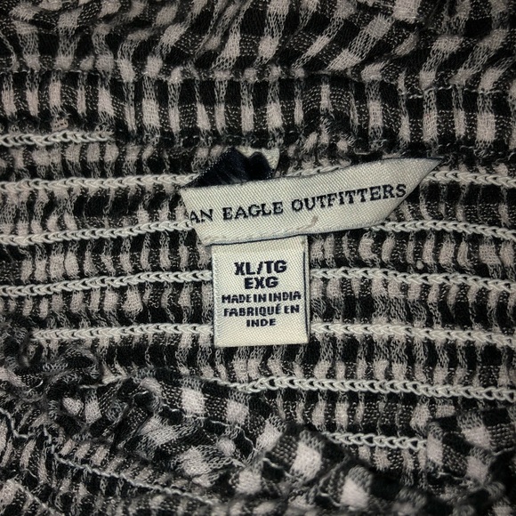 American Eagle Gingham Off-Shoulder Crop Top - Picture 3 of 3